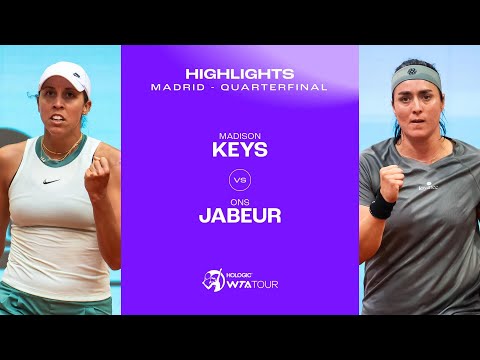 Madison Keys vs. Ons Jabeur  | 2024 Madrid Quarterfinal | WTA Match Highlights