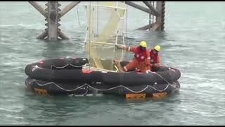 Offshore oil rig evacuation system