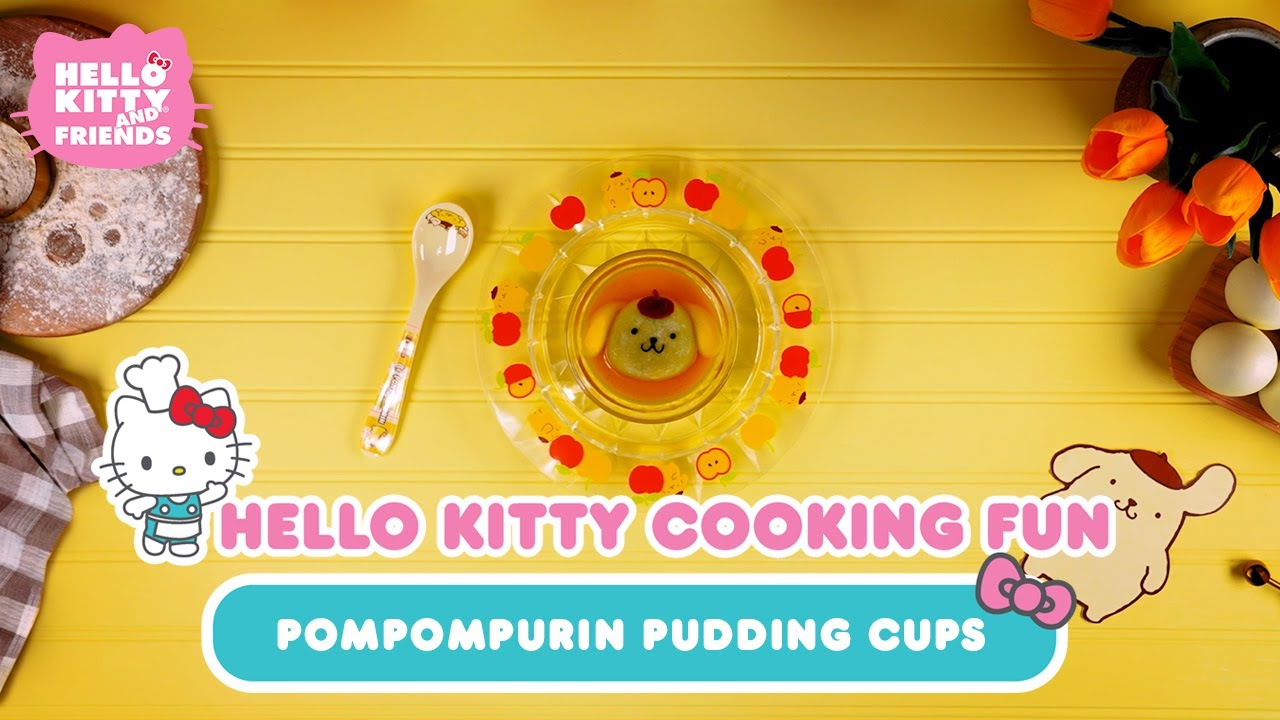 Pompompurin Mochi Pudding Cups Hello Kitty Cooking YouTube