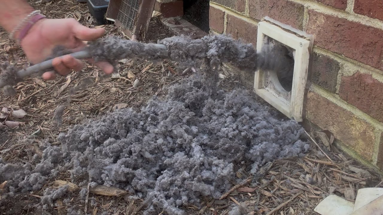 This Dryer Vent Was Installed With PVC?! EXTREMELY Clogged DRYER VENT CLEANING! 