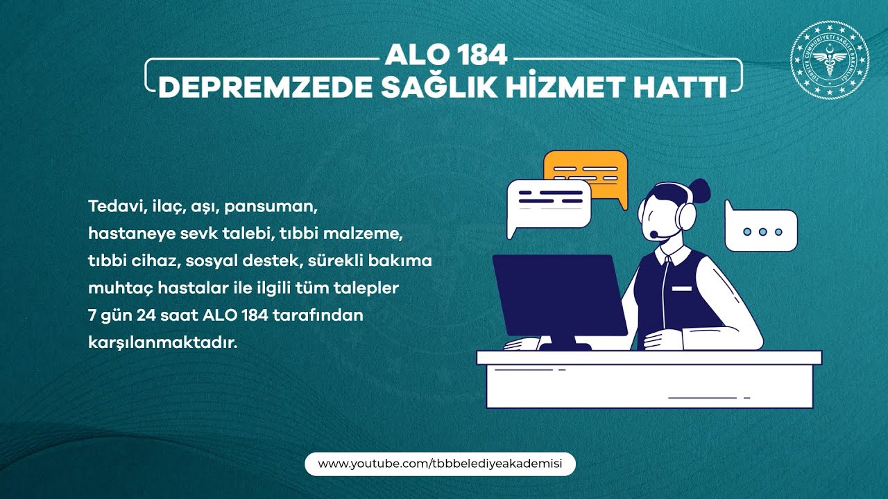 Depremzede Salk Hizmet Hatt | SABM ALO 184