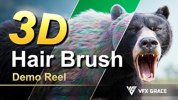 3D Hair Brush Demo Reel | Blender hair tool | hair presets