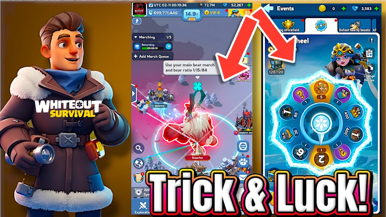 Whiteout Survival • 160k+ Diamonds onLucky Wheel & Trick of Rosarion to get Much Points✅