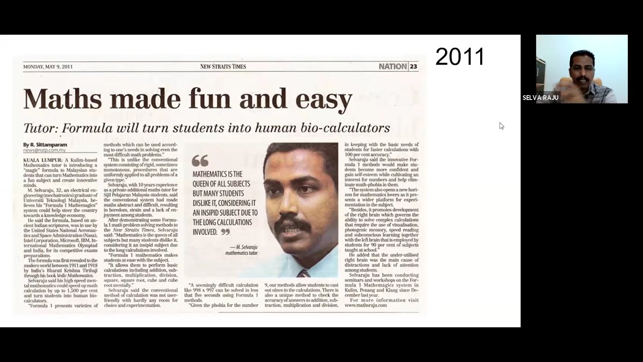 Vedic Mathematics for Success of Indian Students (Part 2/7) - YouTube