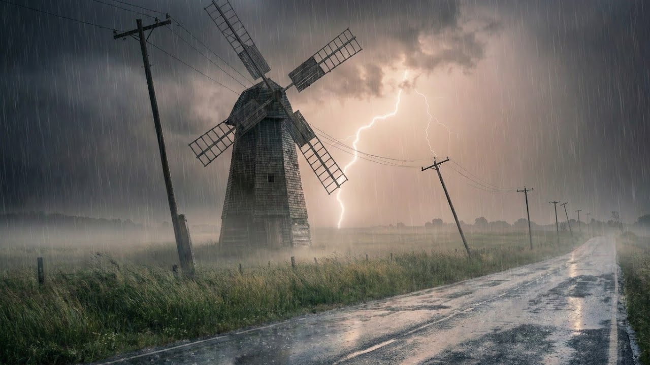 Thunderstorm Sounds for Sleep 🌩️ Heavy Rain on a Lonely Country Road (No Music)