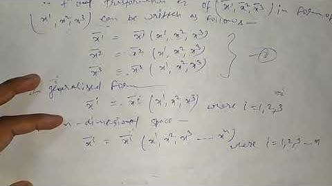 Coordinates Transformation between Tensors for B.sc 2nd year by Sapna Agarwal