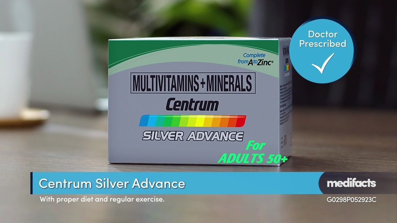 Centrum Age For age 50+, take Multivitamins+Minerals (Centrum Silver Advance ...