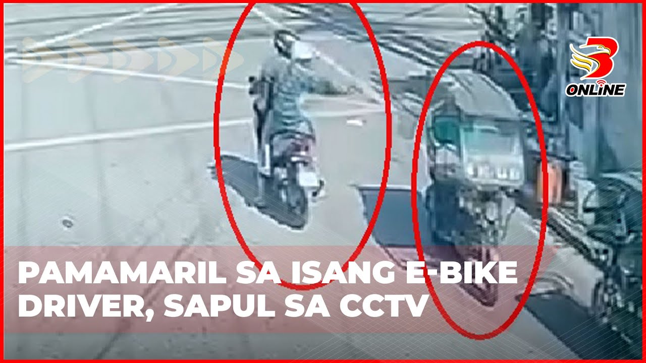 Pamamaril sa isang e bike driver, sapul sa CCTV