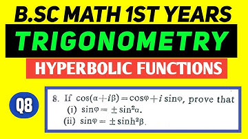 Bsc Math Part 1 | Trigonometry |Ch-5 | Hyperbolic Functions | Q.no. - 8 | Das Gupta #mathchat #ppu