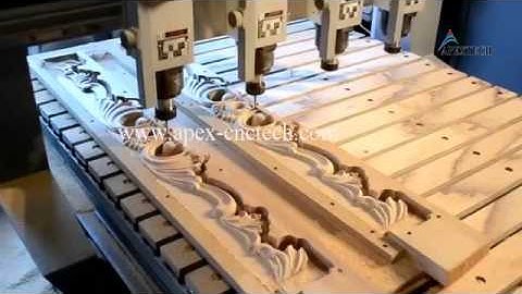 jinan apextech cnc chair legs, handrails cnc router 4 axis engraving machine with rotary device