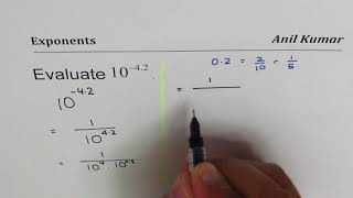 How to Evaluate 10^-4.2 Negative Rational Exponents