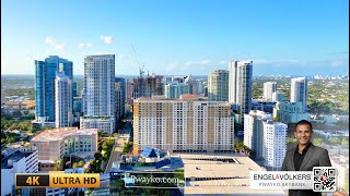 Sunny Downtown Fort Lauderdale, Florida | Slow Motion Aerial (4K)