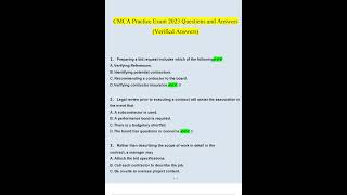 CMCA Practice Exam 2023 Questions and Answers Verified Answers CMCA Practice Exam 2023 Questions and Answers Verified Answers