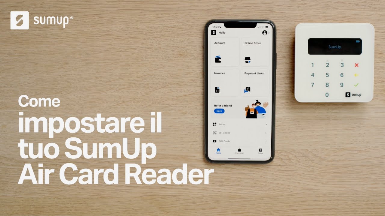 Lettore di carte SumUp Air Bundle pagamenti POS mobile bluetooth/NFC + base  ricarica - DIMOStore