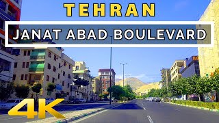 4K DRIVING IN TEHRAN - North Jannat Abad Boulevard South to North | تهران بلوار جنت آباد شمالی