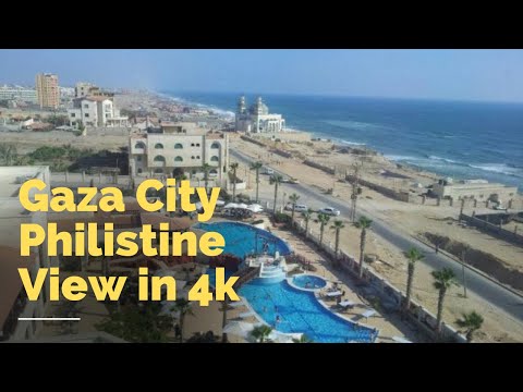 Gaza City Palestine Drone View 2021.