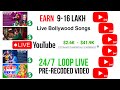 How To Multiple Live Stream 24/7 on YouTube | Bollywood Songs Live New Methode + Monetise Trick