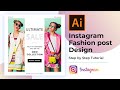 Instagram fashion post design in adobe illustrator
