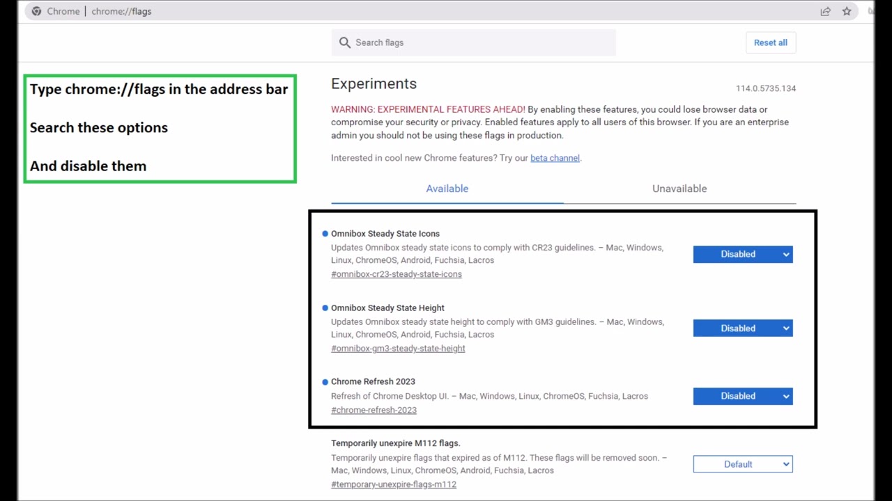 How to revert to old Chrome UI layout design in Chrome 120
