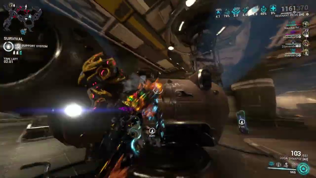 Warframe Steel Path Survival Mission - revenant prime - Coda Synapse