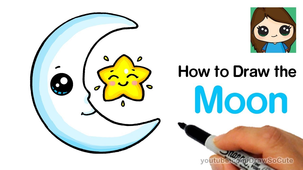 Get Creative with the Night Sky Moon Cute Drawings Step-by-Step Tutorial