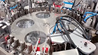 Lotion pump trigger caps assembly machine automatic assembler | آلة تجميع غطاء المضخة الأوتوماتيكية