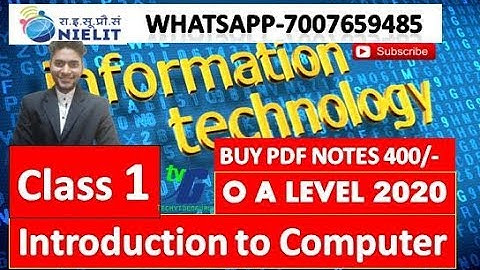 IT TOOLS M1R5 and Network Basics CLASS #1(Introduction to Computer) O A LEVEL M1R5-M1R4