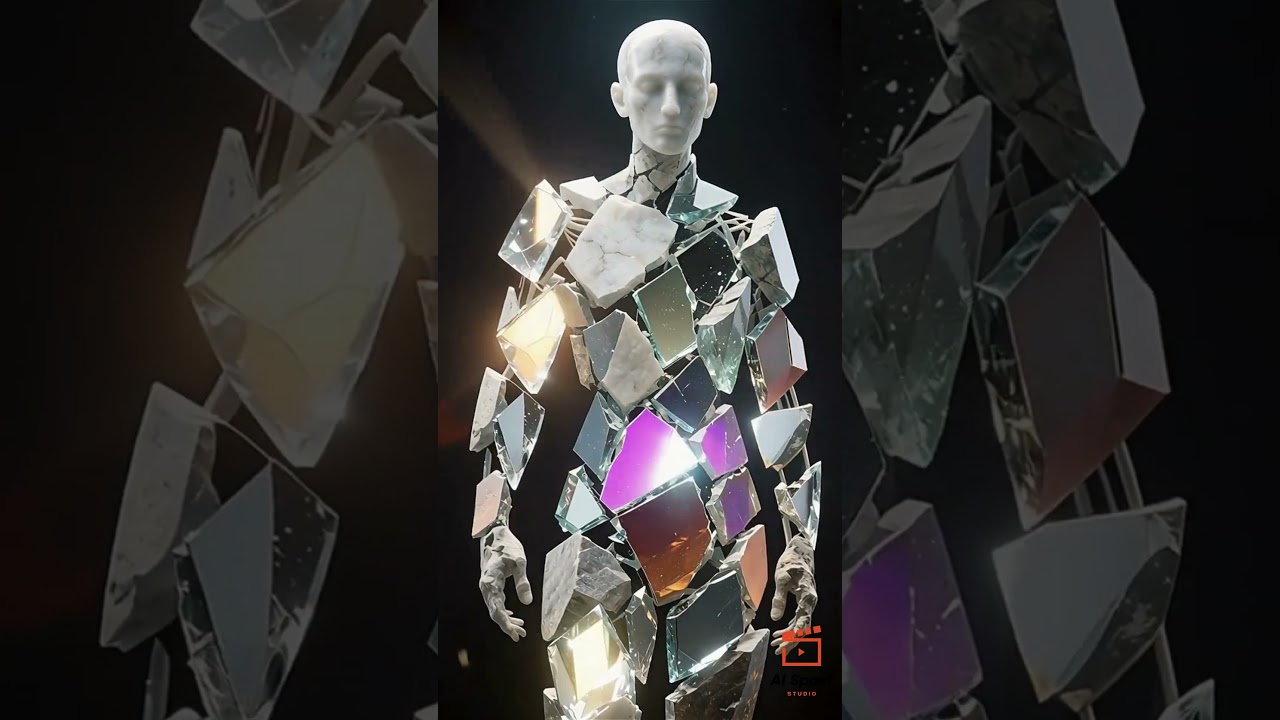 Stunning Glass Mosaic Animation | Futuristic Crystal Costume AI Art | AI Spoof Studio 
