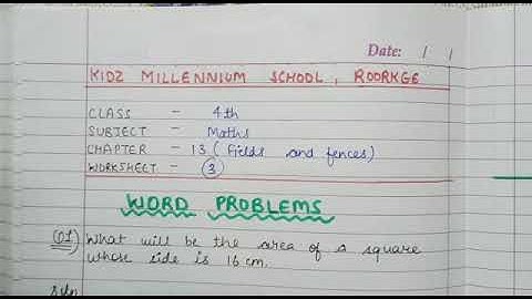 Fields and Fences (Class IV, Maths, Ch-13) Part-3 | KIDZ MILLENNIUM SCHOOL, ROORKEE
