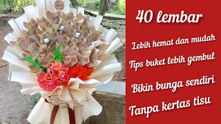 DIY Money bouqet/diy buket uang 40 lembar/How to make money bouqet/Buket uang 40 lembar