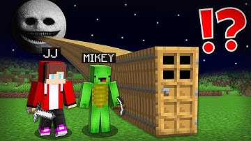 JJ and Mikey found a LONG DOOR to the MOON WOKE UP in Minecraft Challenge - Maizen