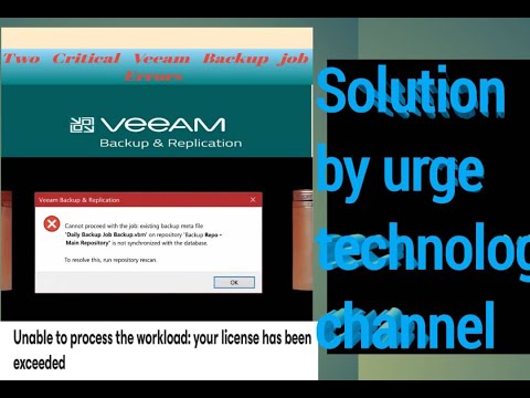 Two Critical Veeam Backup Job Errors – Root Cause & Final Solution