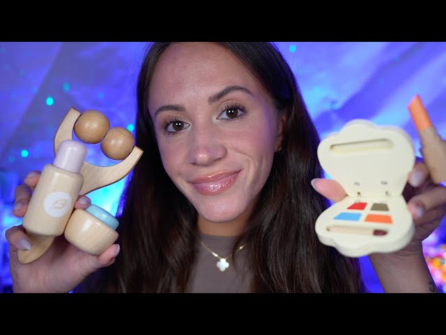 ASMR / Wooden Makeup & Skincare (layered sounds, wooden personal attention) class=