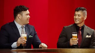 ウルフ・アロン選手、恩師・井上康生とCM共演　タモリの前で初の乾杯！？　本麒麟新CM「あなたの最高の一杯になる」編