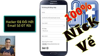 Cách lấy lại tài khoản Facebook bị hack đổi số điện thoại và email 100% nick FB về với bạn