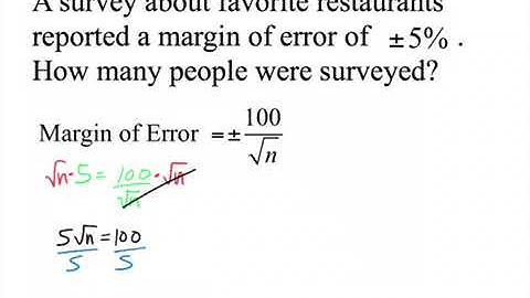 Finding the Sample Size given the Margin of Error