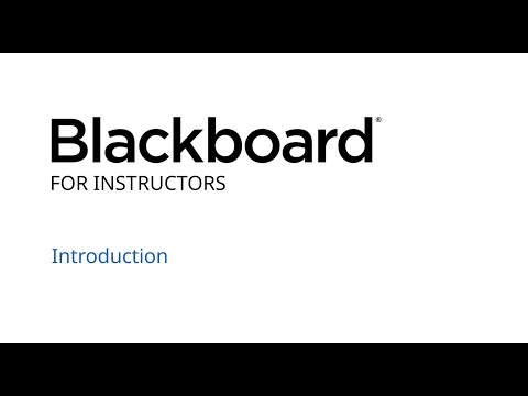 1 - Blackboard for Instructors - Introduction