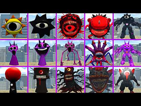 ALL SPRUNKI TREE FAMILY VS SPRUNKI BLACK SUN VS SPRUNKI DURPLE HORROR GIANT BATTLE COMPARISON GMOD!!