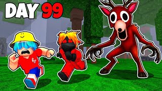 Surviving 100 DAYS in The Roblox Forest!