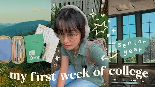 my first week of college // senior year & back to school vlog