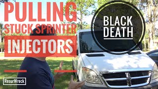 How to Remove Black Death Seized Diesel Injectors on a NCV3 Sprinter Van with a OM642 3.0 V6 Engine
