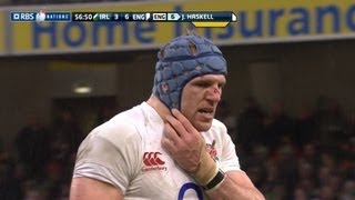 Celebrity James Haskell Yellow Card and Ronan O'Gara Penalty Ireland v England 10 Feb 2013 Profile