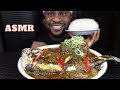 Mukbang Asmr Tilipia Fish,Oxtail Palmnut Soup & Pounded Yam.Finally! Back in Japan.
