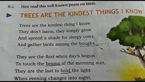DAV nahan, class 3, English reader ,unit 2 (B) The trees are the kindest things I know..(part 2)