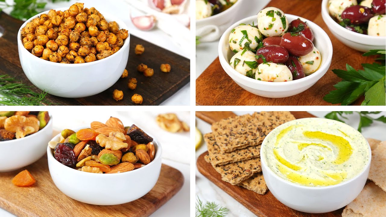 4 Healthy Mediterranean Snack Recipes | Quick + Easy + Delicious Snacks! | The Domestic Geek