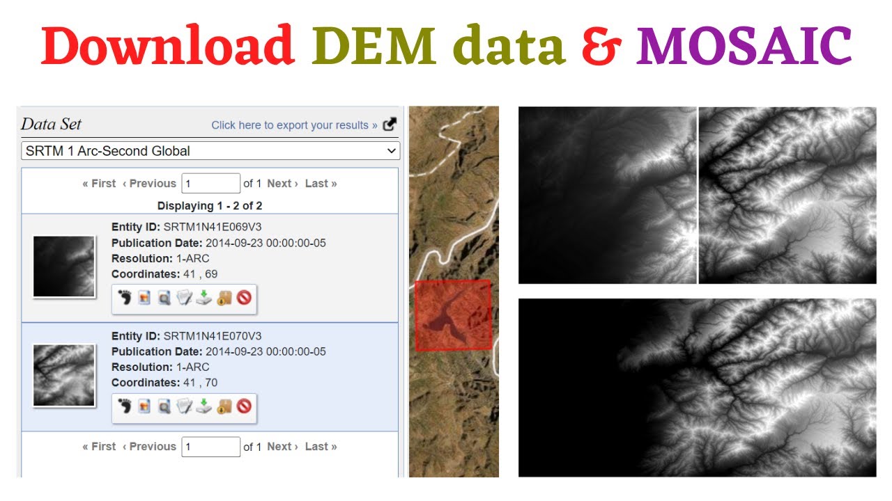 Download free DEM data & Mosaic in ArcGIS/ArcMap YouTube
