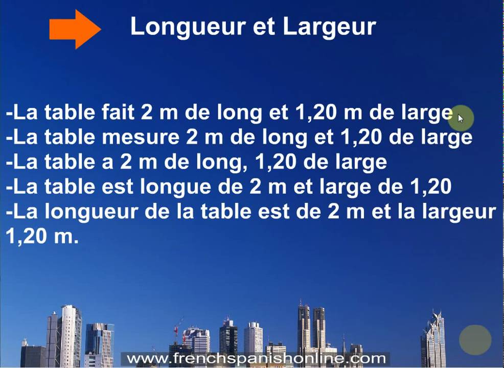 Size and Weight in French, how to learn french - YouTube