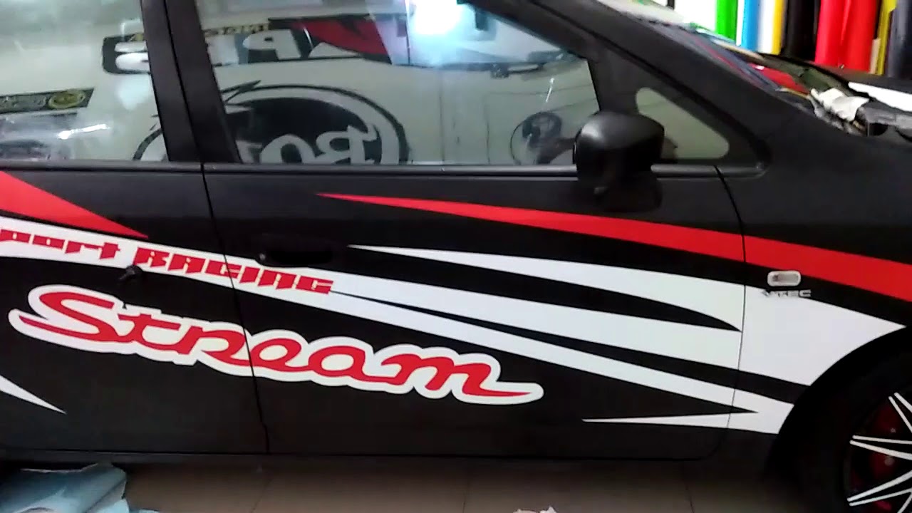 Full Wrap Hitam Doff HONDA STREAM CUTTING STICKER WOWOR STICKER