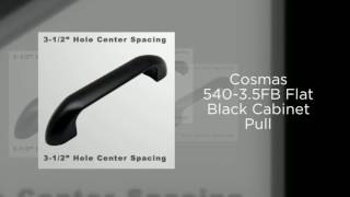 Cosmas Flat Black Cabinet Pull with 3.5" Hole-Spacing