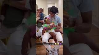 Nle Choppa Feeding His Daughter For First Time And Spend Last Moments With Her For Bday ?? #Shorts